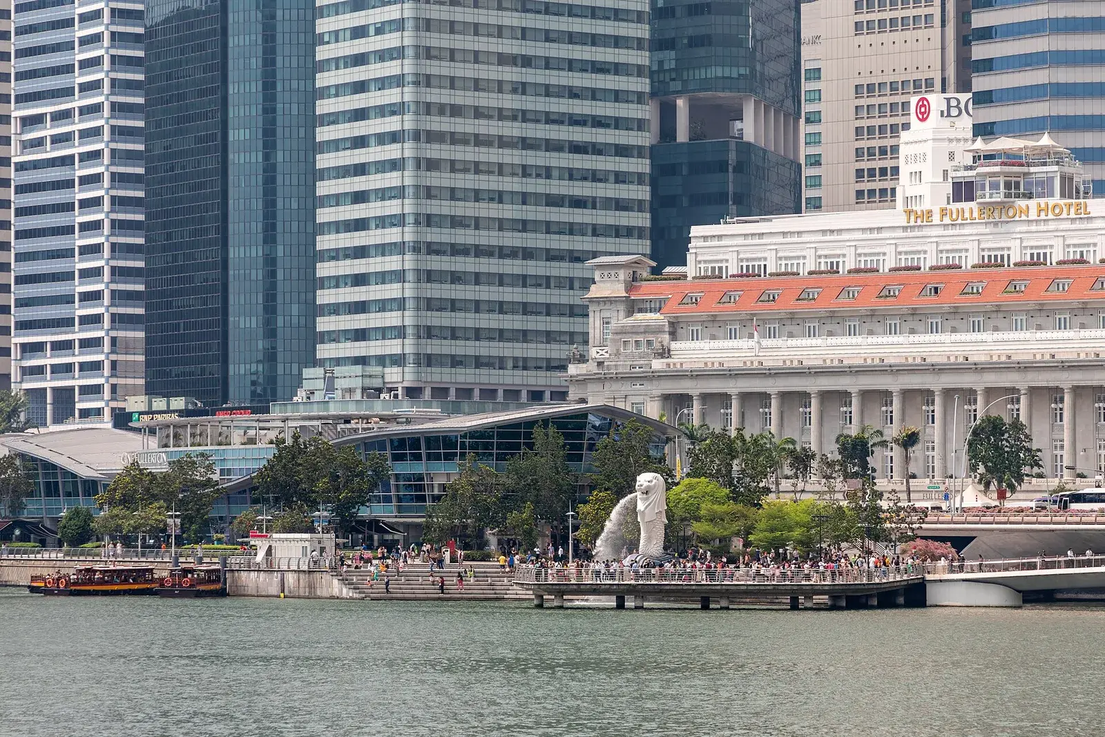 Tượng Merlion bên vịnh Marina, Singapore