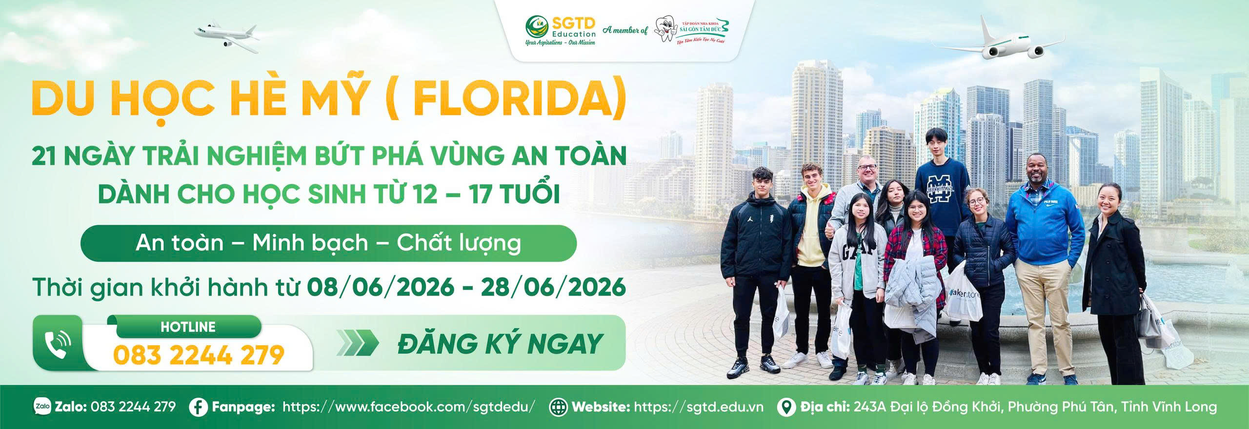 Du học Hè Mỹ Florida 2026 - SGTD Education