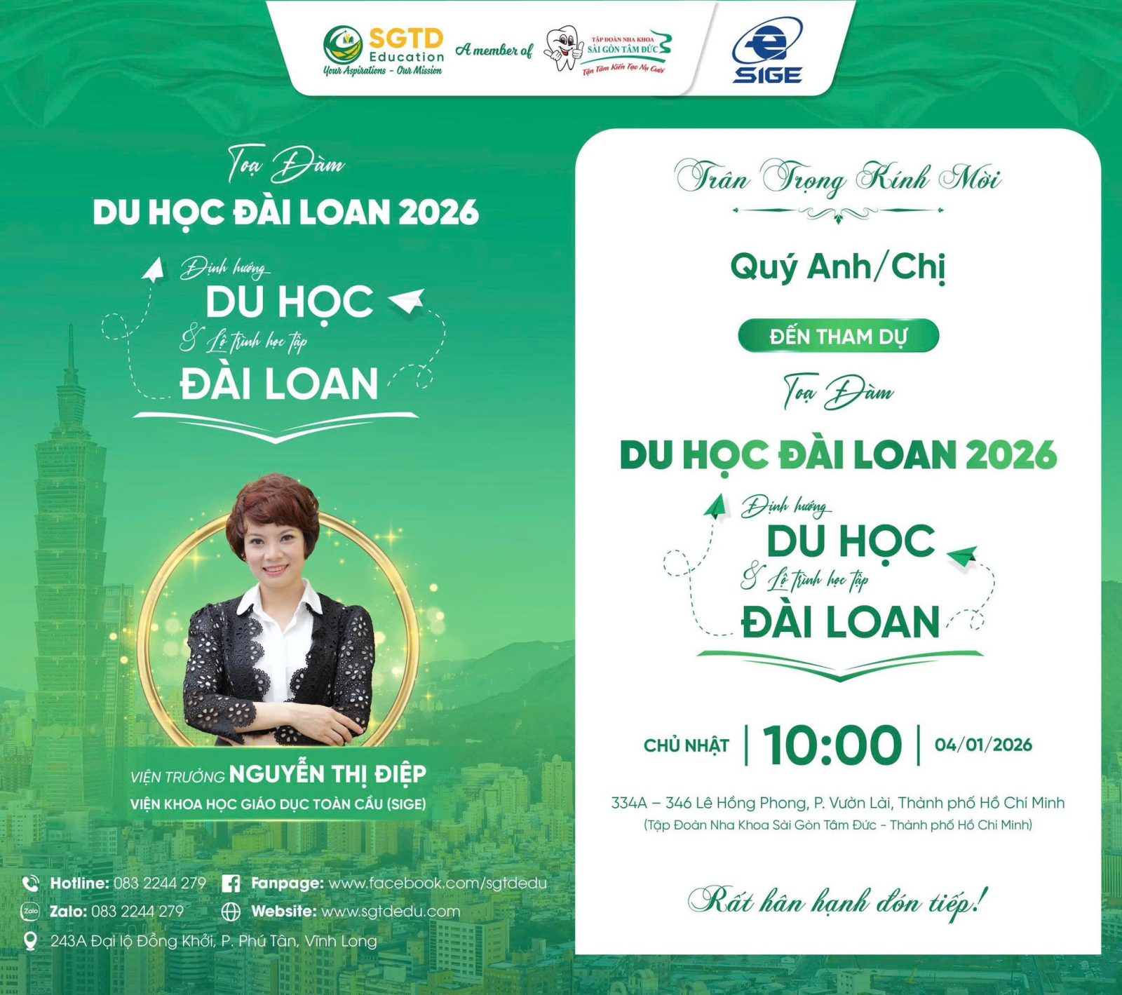TỌA ĐÀM DU HỌC ĐÀI LOAN 2026 – ĐỊNH HƯỚNG DU HỌC & LỘ TRÌNH HỌC TẬP BỀN VỮNG
